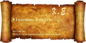 Kleinman Evelin névjegykártya